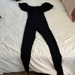 Rebdolls Black Off-Shoulder Slim Jumpsuit